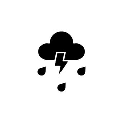 stormy weather, thunder, lightning icon