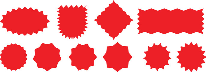 Collection of tag, sticker, product labels, starburst sticker design element vector illustration on white background