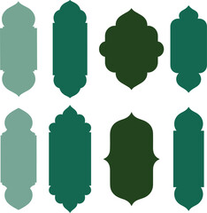 Islamic window shape, arch, mosque ramadan design element vector illustration on white background