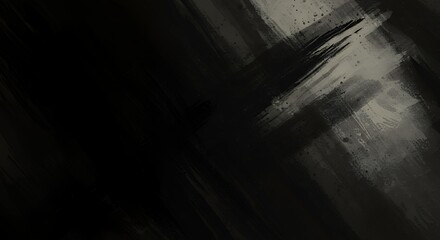 Obraz premium Abstract Dark Grey and Black Brushstrokes Diagonal Composition