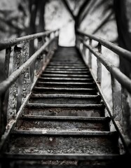 Obraz premium Old Worn Metal Staircase
