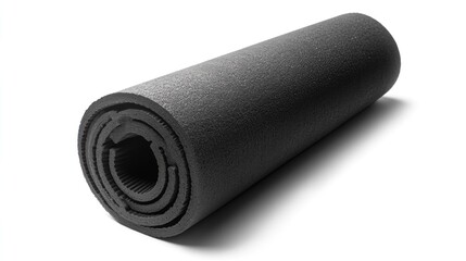 Rolled-up exercise mat for fitness.  Durable, thick, and supportive padding