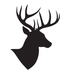 Naklejka premium Vector silhouette set of deer head on white background