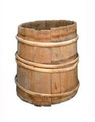 Obraz premium Wooden old barrel isolated