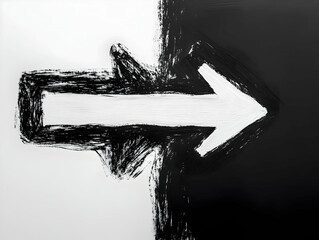 Abstract Arrowhead Black and White Illustration