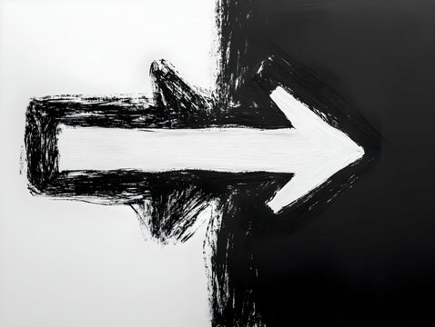 Abstract Arrowhead Black and White Illustration
