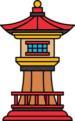 illustration of a japanese pagoda
