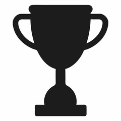 Trophy Flat Icon. Prize cup on white background