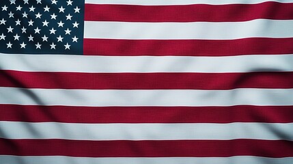Fototapeta premium Close-up view of the american flag's rippled fabric.