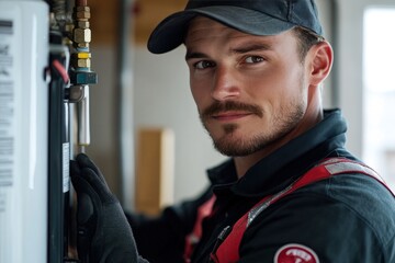 Plumber working on water heater (1)