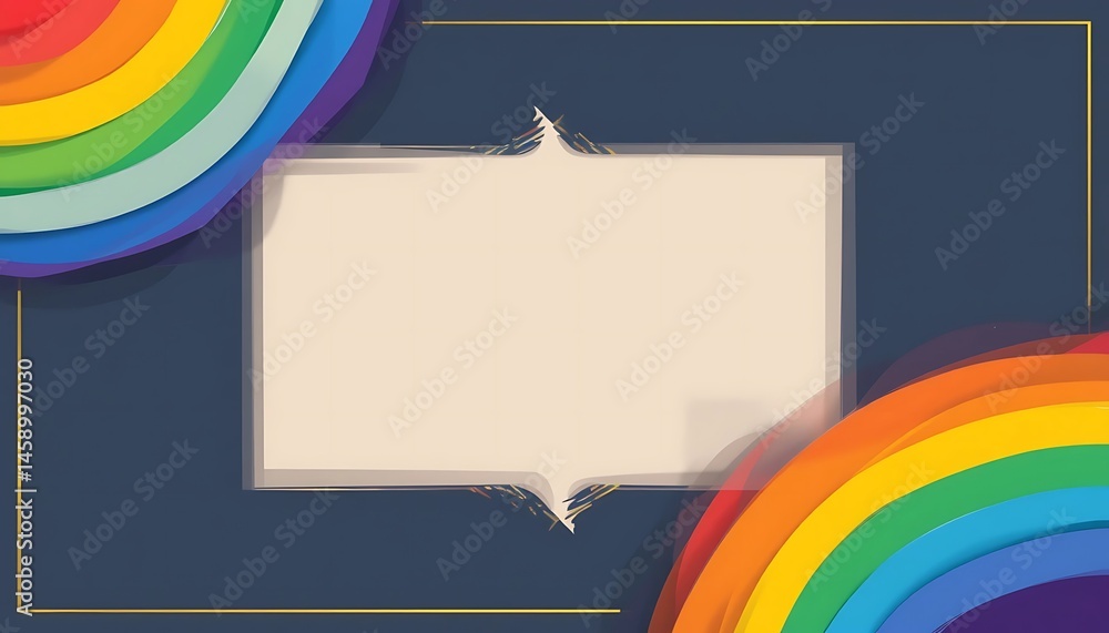 Poster rainbow frame graphic with empty space for text or image