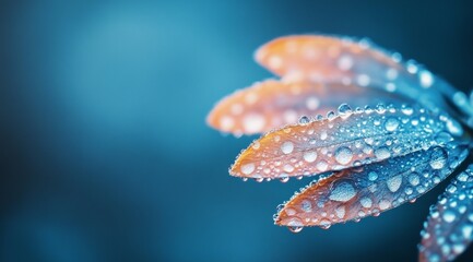 Close-up of dew-kissed leaves in vibrant colors