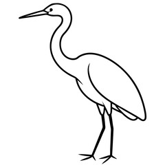 Elegant Heron Outline Illustration