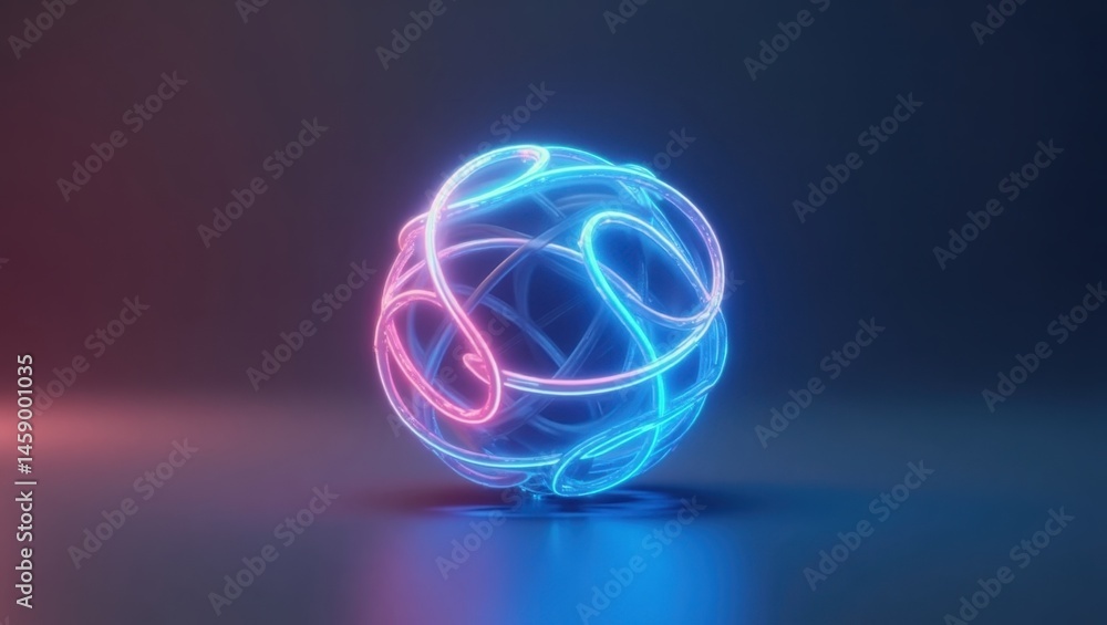 Aufkleber user retention. eternal digital bond. abstract futuristic concept. glowing ball symbolizes eternal c