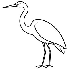 Fototapeta premium Elegant Heron Outline Illustration