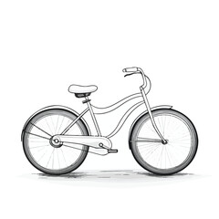 Fototapeta premium Cruiser Bike Line Art Vector Illustration For Design And Creativity