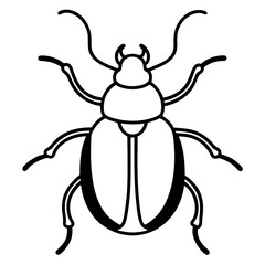 Elegant Stag Beetle Outline Vector Design