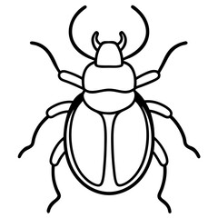 Elegant Stag Beetle Outline Vector Design