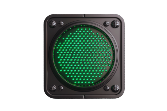 Futuristic Green LED Light Panel Go Signal Display Sci fi Interface Technology