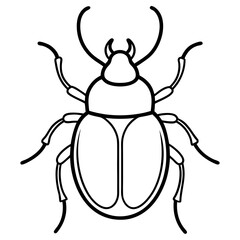 Elegant Stag Beetle Outline Vector Design