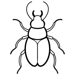 Elegant Stag Beetle Outline Vector Design