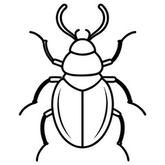 Elegant Stag Beetle Outline Vector Design