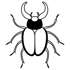 Elegant Stag Beetle Outline Vector Design