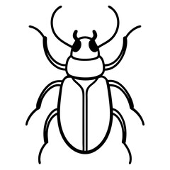Elegant Stag Beetle Outline Vector Design