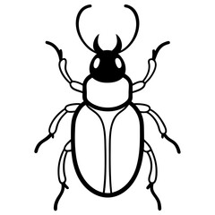 Elegant Stag Beetle Outline Vector Design