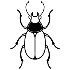 Elegant Stag Beetle Outline Vector Design