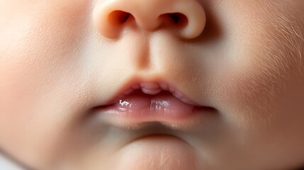 Naklejka premium Innocence Embodied: A Close-Up of a Newborn's Face
