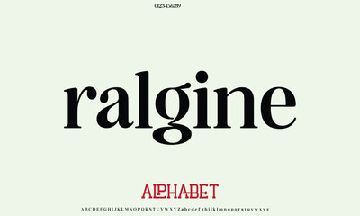 Luxury Ralgine alphabet letters font for logo