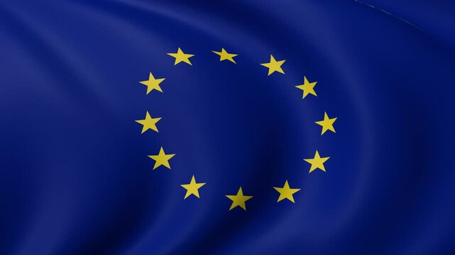 seamless European flag animation - 3D rendering