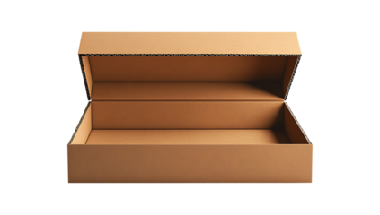 Isolated Open Packaging Box  Upright Flaps, Transparent PNG for Design