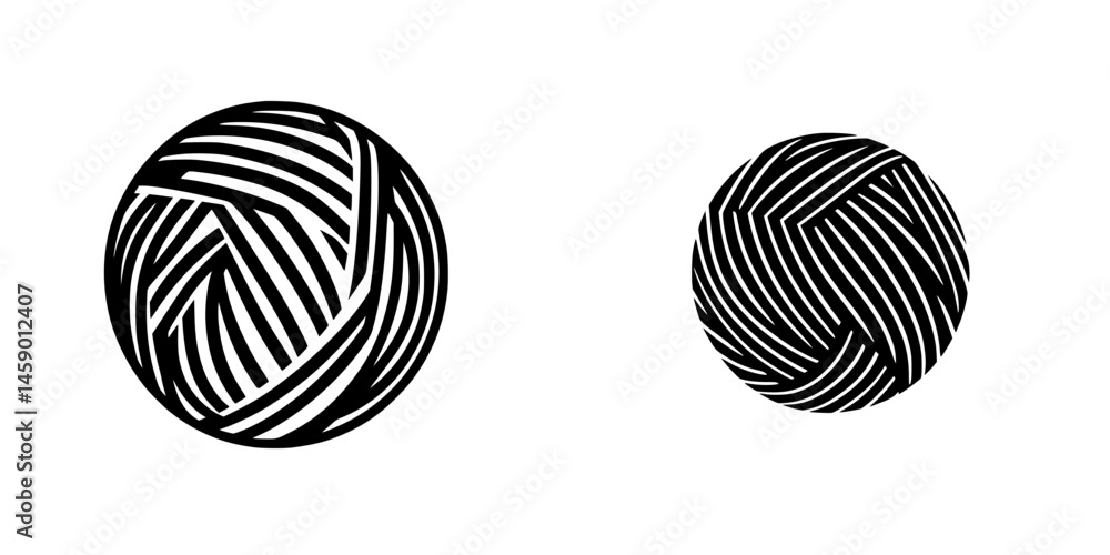 Poster flat black icon representing intertwined lines in circular shapes for design and digital projects