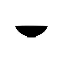 Black icon representing a bowl illustrating minimalist design for culinary themes and food-related applications