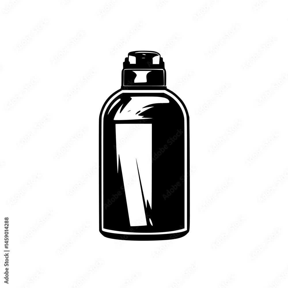 Poster black icon of a simple bottle design for various applications in digital graphics and web design