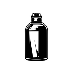 Black icon of a simple bottle design for various applications in digital graphics and web design