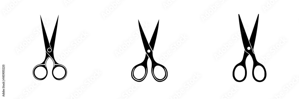 Poster scissors flat black icon design for various creative and practical applications