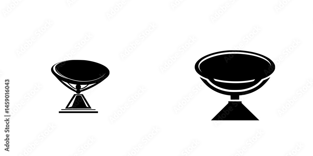 Poster flat black icons representing simple objects on a white background displaying minimalist design aest