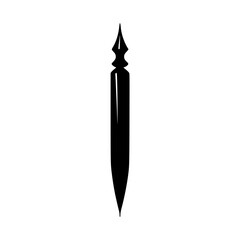 Elegant flat black icon of a decorative spear tip used in design and illustration