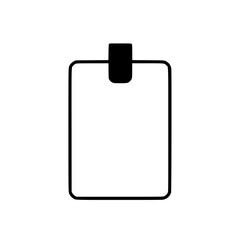 Flat black icon representing a simple rectangular shape with a notch at the top for easy attachment or interaction in digital design