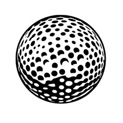 Black icon of a golf ball with dimples showcasing a sleek design suitable for various applications