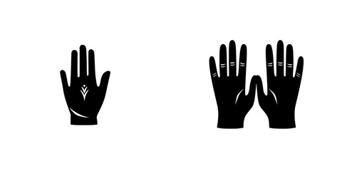 Iconic depiction of hands showing various gestures, symbolizing communication and connection in diverse contexts