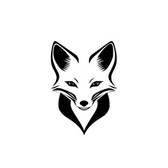 Stylized black fox icon with sharp features and bold lines, suitable for various design applications and branding purposes