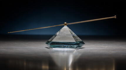 Fishing Rod Balanced on Glass Surface with Elegant Minimalist Style for Creative Design and Relaxation Themes