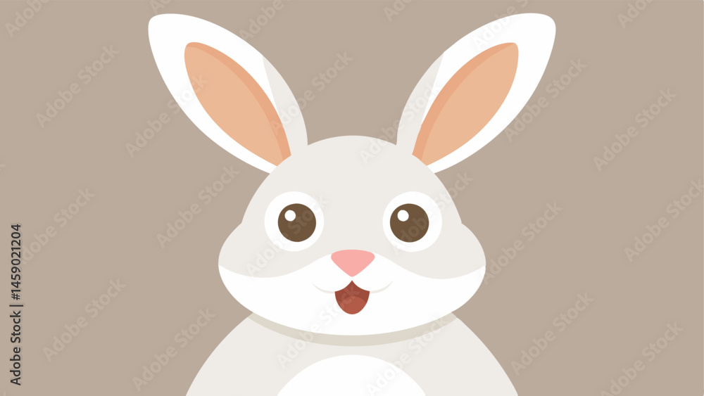 Poster surprised rabbit a rabbit with large wide eyes that appear startled and its long ears perked straigh