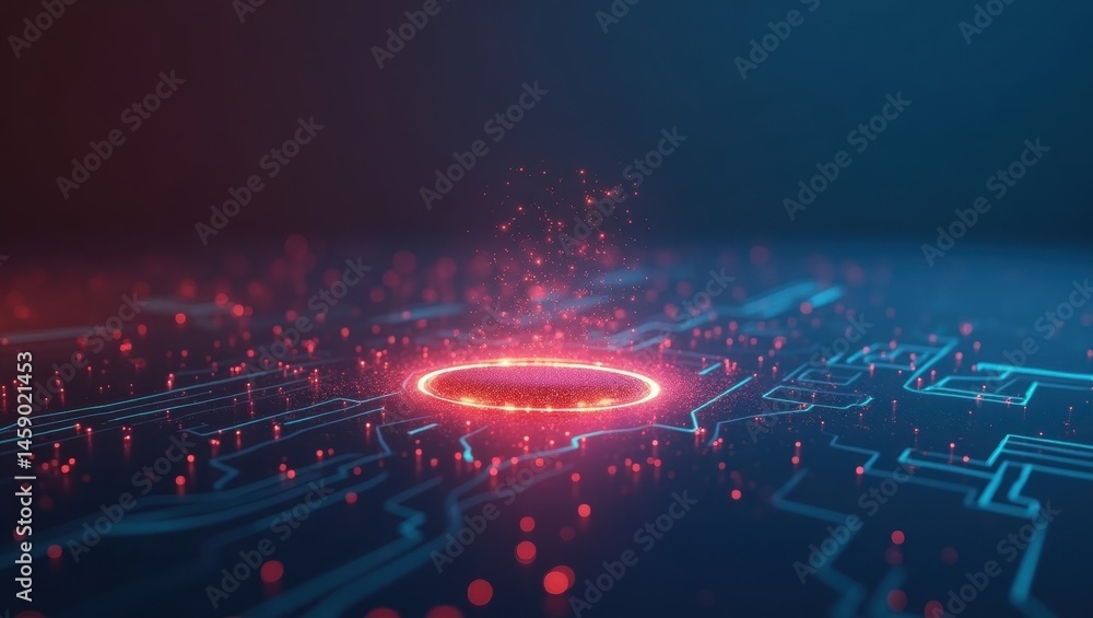 Poster futuristic circuit. neon glow. technology concept. digital background. electronic connection. cyber 