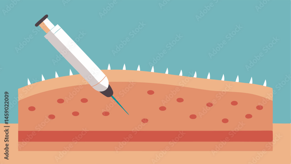 Poster microneedling device a sleek representation of a microneedling pen hovering over a skin surface with
