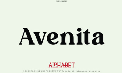Luxury Avenita alphabet letters font for logo